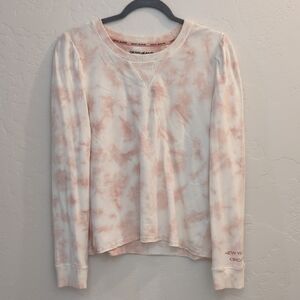 DKNY Pink and White Long Sleeve Tee
